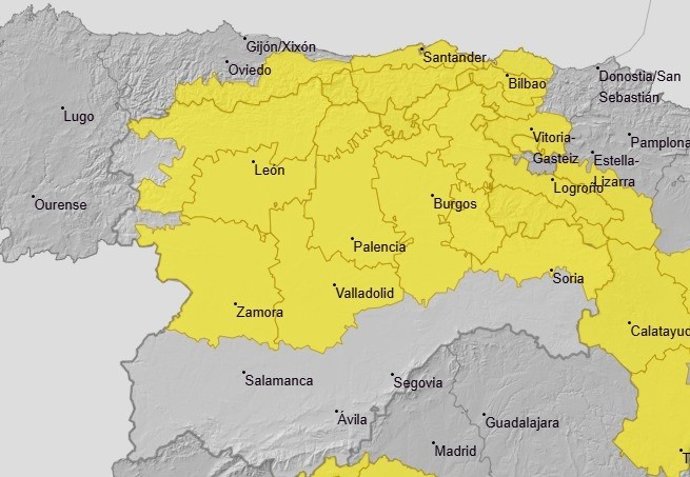 Avisos para este viernes en Castilla y León