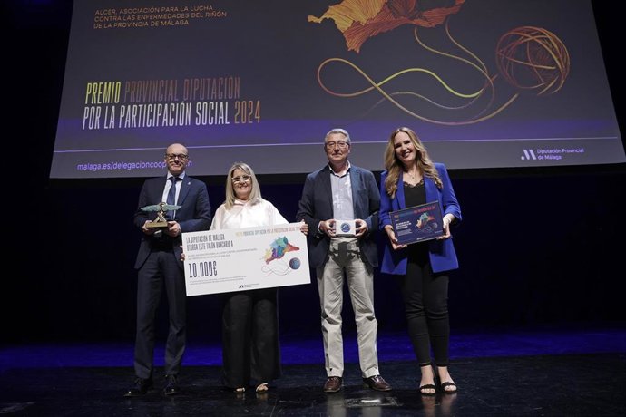 La Diputación de Málaga ha entregado el tercer Premio Provincial por la Participación Social, que ha recaído en la Asociación para La lucha contra las Enfermedades Renales (Alcer Málaga).