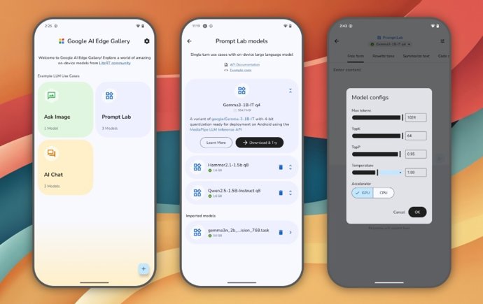 Recurso da galeria do Google AI Edge
