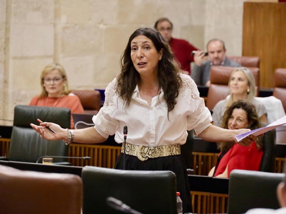 La consejera de Inclusión Social, Juventud, Familias e Igualdad, Loles López, en sesión plenaria, a fecha de 29 de mayo de 2025.