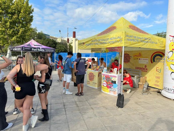 Punto de salud sexual en un evento