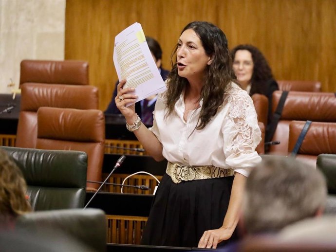La consejera de Inclusión Social, Juventud, Familias e Igualdad, Loles López, en pleno parlamentario, a fecha de 29 de mayo de 2025.