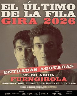Agotadas las entradas para el primer concierto de la gira de reencuentro de El Último de la Fila que tendrá lugar en abril del año 2026 en Marenostrum Fuengirola.