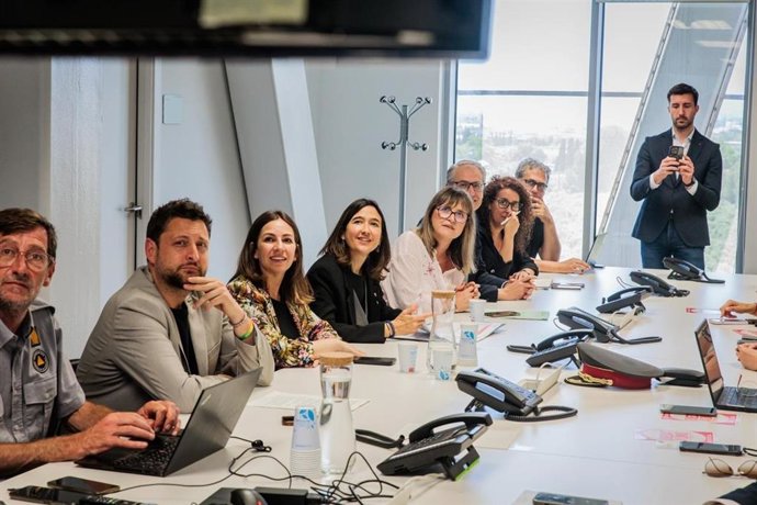 La consellera de Interior y Seguridad Pública, Núria Parlon, sigue el simulacro de riesgo químico en Terres de L'Ebre y Tarragona