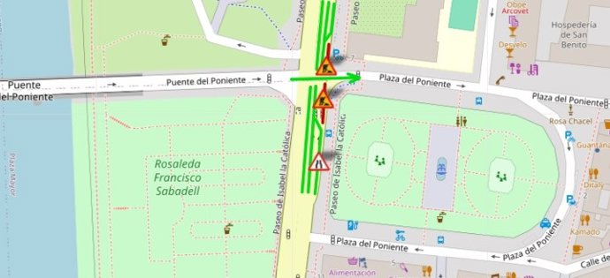 Información sobre la afección a la circulación en la plaza del Poniente.