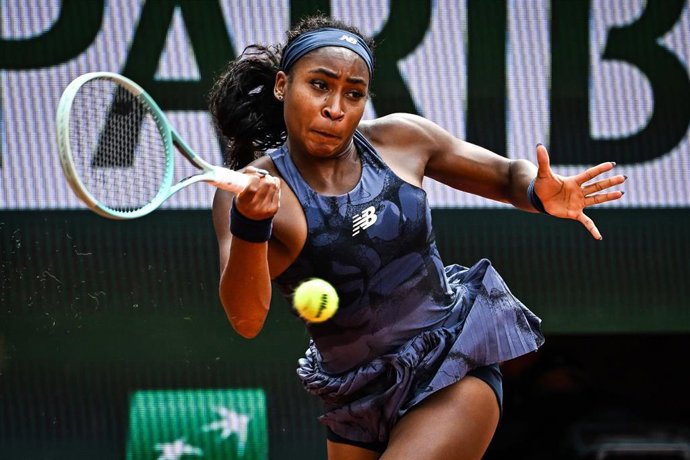 Coco Gauff, durante un partido de Roland Garros.