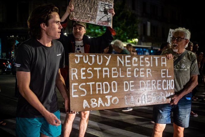 Archivo - Arquivo - Imagem de arquivo dos protestos de 2023 na província argentina de Jujuy.