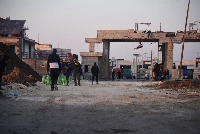 Archivo - Vista del cruce de Al Arida que separa Líbano y Siria 