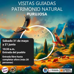 Cartel de las visitas guiadas "Ganadería extensiva y naturaleza" en el Parque Natural del Moncayo