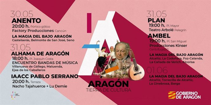 Cartel de la programación 'Aragón, tierra de cultura'.