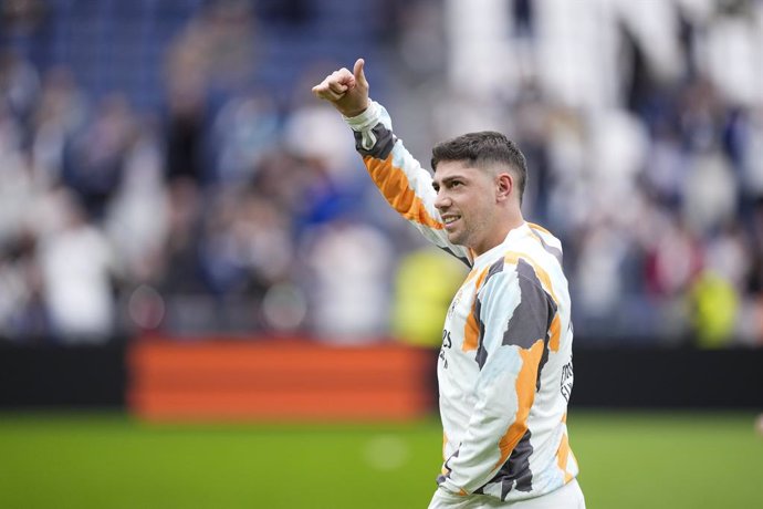 Archivo - Federico Valverde of Real Madrid gestures during the Spanish League, LaLiga EA Sports, football match played between Real Madrid and Valencia CF at Santiago Bernabeu stadium on April 05, 2025, in Madrid, Spain.
