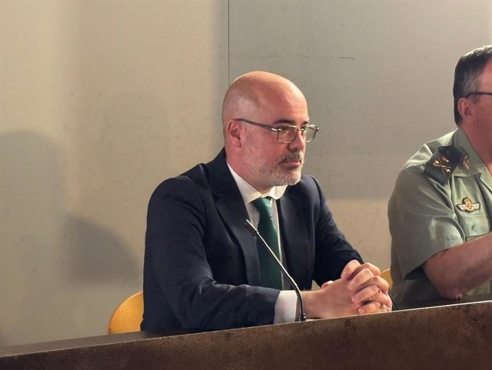 O delegado do governo na Comunidade de Madri, Francisco Martín, em um evento com a Guardia Civil em Colmenar Viejo.