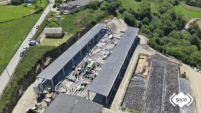 Nave industrial de Coaña, tras el accidente