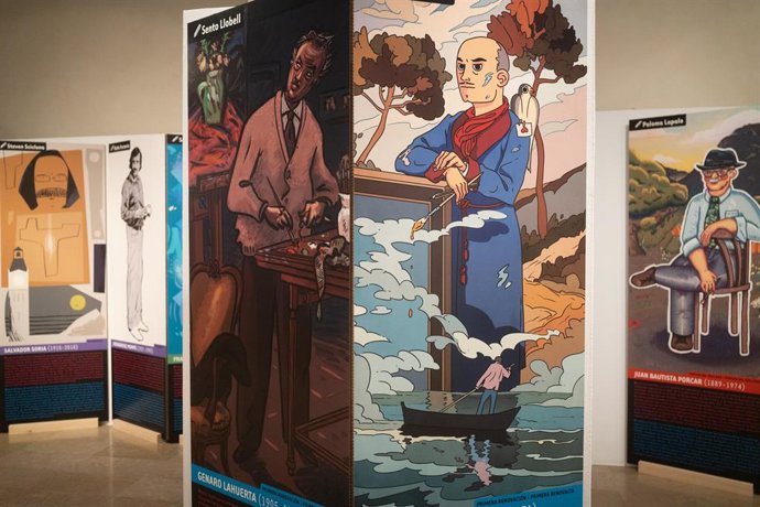 Ilustradores afectados por la dana retratan en el CCCC a grandes figuras de la pintura valenciana del siglo XX