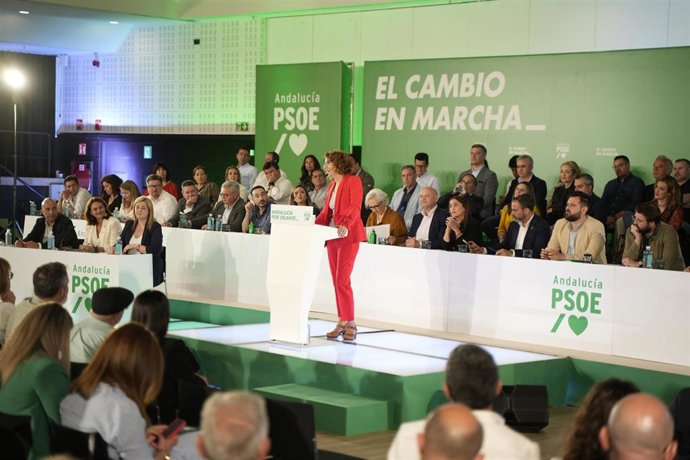 La secretaria general del PSOE-A, María Jesús Montero, interviene ante el Comité Director del PSOE-A. (Foto de archivo).