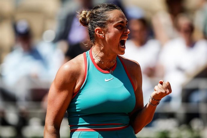 La tenista bielorrusa Aryna Sabalenka en Roland Garros.