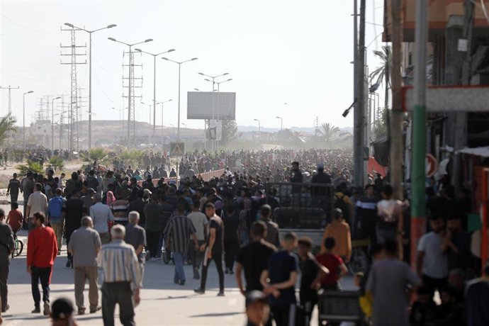 Desplazados palestinos en la Franja de Gaza