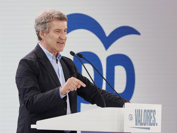 Alberto Núñez Feijóo, durante su intervención en Valladolid.