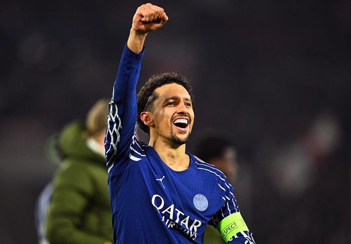 Archivo - Marquinhos celebra una victoria con el Paris Saint-Germain.