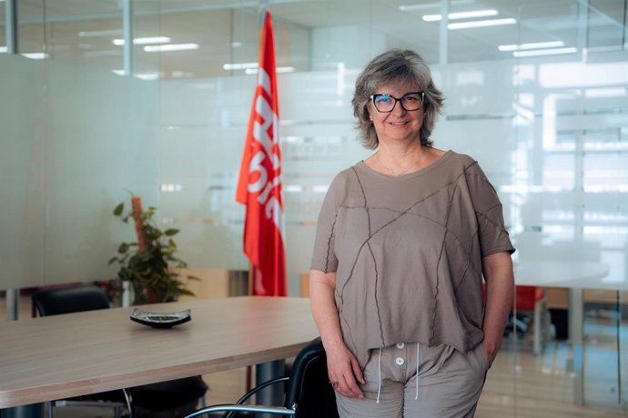 La secretaria general de CC.OO. Madrid, Paloma López, en una entrevista con Europa Press.