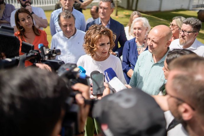 María Jesús Montero, este sábado en Salteras (Sevilla)