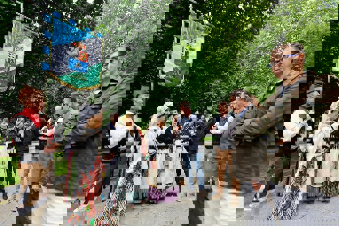 Álvaro Queipo y Alfredo Canteli  en la Feria de la Ascensión en Oviedo.