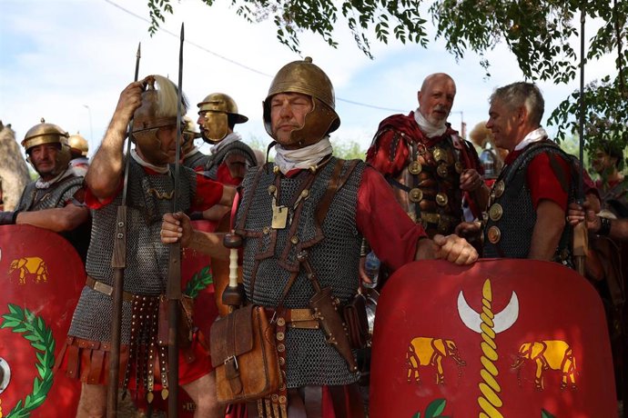 Primera carrera de cuádrigas en el Circo Romano de Mérida, a 22 de mayo de 2025