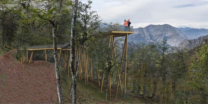 Imagen prevista de cómo quedará el Mirador de Riega del Hoyo tras los trabajos realizados