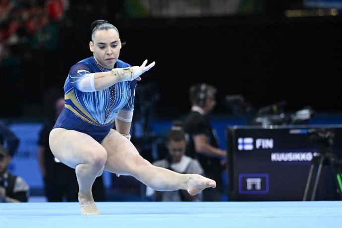Women's all-around final, Alba Petisco of Spain floor during the 2025 Gymnastics Men's and Women's Artistic Europeans on 29 May 2025 in Leipzig, Germany - Photo Filippo Tomasi / LiveMedia / DPPI