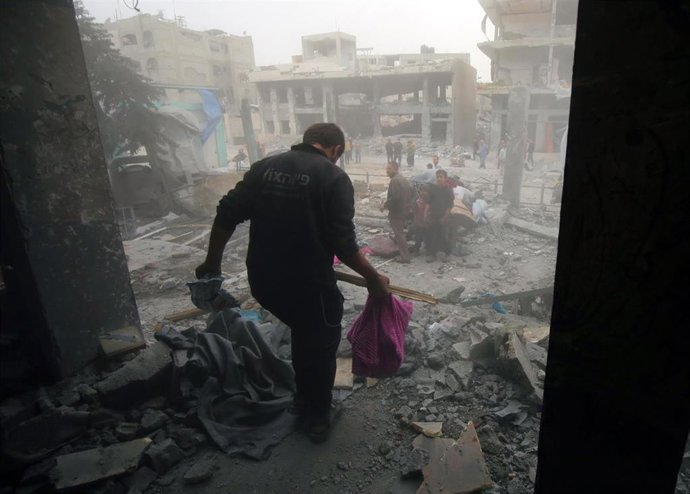 Escombros por los bombardeos israelíes en la Franja de Gaza