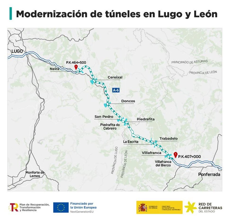Modernización de túneles en Lugo