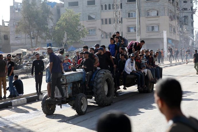 Imagen de archivo de desplazados en Gaza 