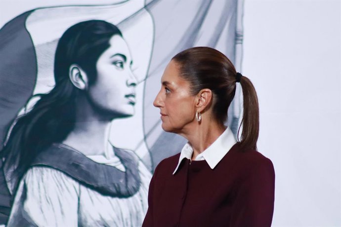 30 de maio de 2025, Cidade do México, Cdmx, México: A presidente do México, Claudia Sheinbaum Pardo, fala durante uma conferência informativa em que convidou os cidadãos a saírem e votarem nas próximas eleições para eleger magistrados e juízes, que serão 