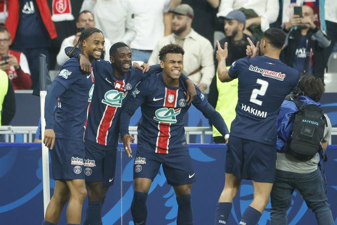 Bradley Barcola, Ousmane Dembele, Desire Doue, Achraf Hakimi, Paris Saint-Germain