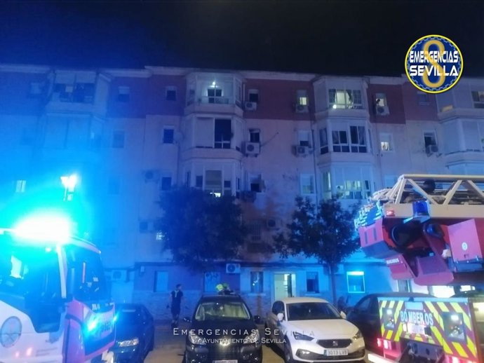 Imagen del bloque incendiado