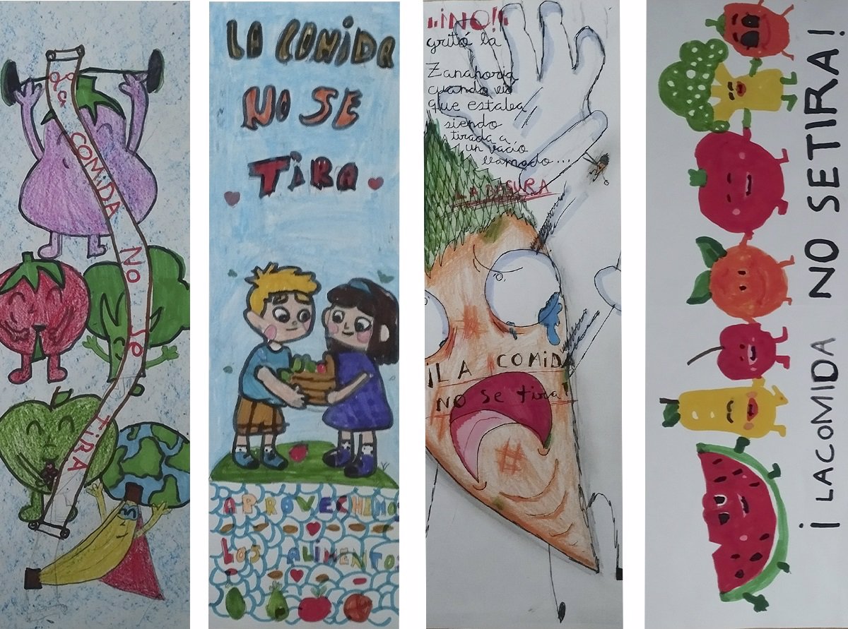 Ariana Argaiz, Haizea González, Gabriela Ioana y Milan Danilo, ganadores del X Concurso de Dibujo  La comida no se tira 