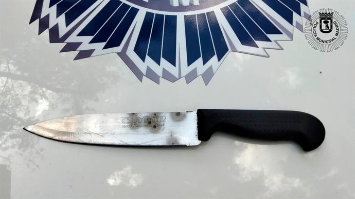 Imagen de un cuchillo incautado por la Policía Municipal de Madrid
