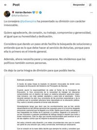 Barbón agradece la "honestidad y dedicación" de Lydia Espina tras su dimisión irrevocable como consejera de Educación