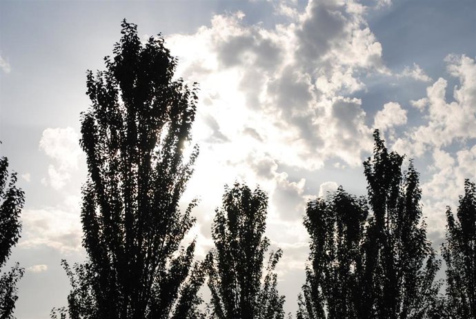 Archivo - Cielo soleado con nubes salteadas, en una imagen de archivo. 