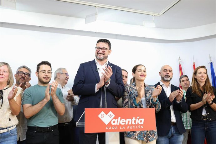 El actual portavoz del Grupo Municipal Socialista en el Ayuntamiento de Murcia, Ginés Ruiz Maciá, en la rueda de prensa