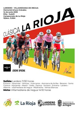 La IV 'Clásica de La Rioja de ciclismo' reunirá a más de 150 ciclistas de las categorías Élite y Sub 23 el 14 de junio