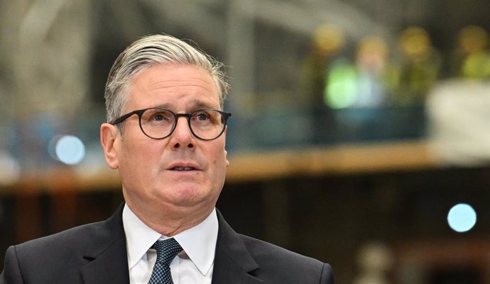 02 June 2025, United Kingdom, Glasgow: British Prime Minister Keir Starmer speaks during a visit to BAE Systems in Govan, to launch the Strategic Defence Review. Photo: Andy Buchanan/PA Wire/dpa
