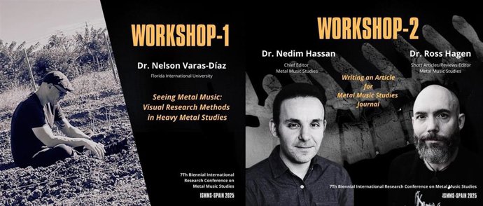 Imagen del cartel de presentación de los talleres de la VII Conferencia Internacional Bienal de Investigación en Estudios sobre el Metal