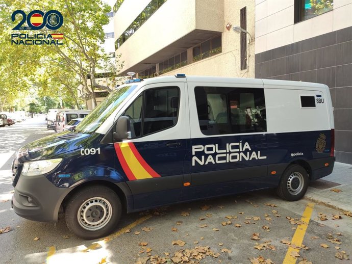 Un furgón de la Policía Nacional, en Palma.