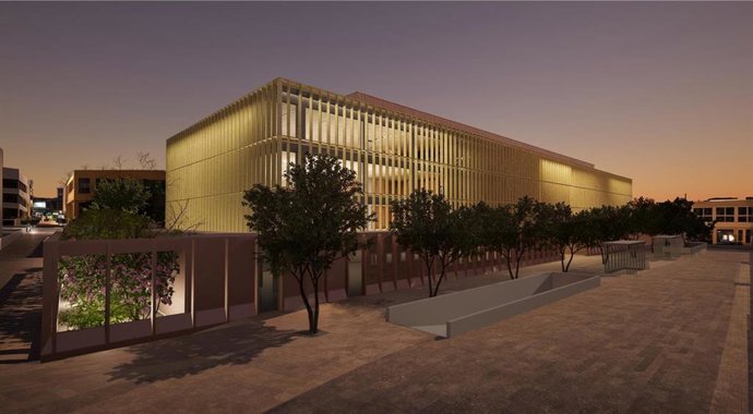 Simulación de la ampliación del edificio judicial de Mataró en la plaza Francisco Tomàs i Valiente