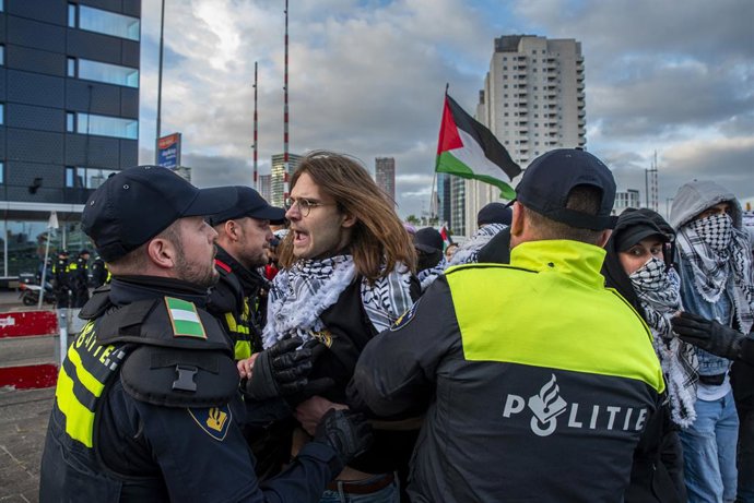 Imagem de arquivo de protestos pró-palestinos na Holanda.
