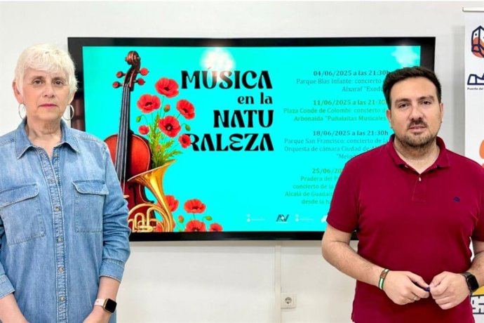 Luisa Campos y Chistopher Rivas presentan la programación de 'Música en la Naturaleza' en Alcalá.