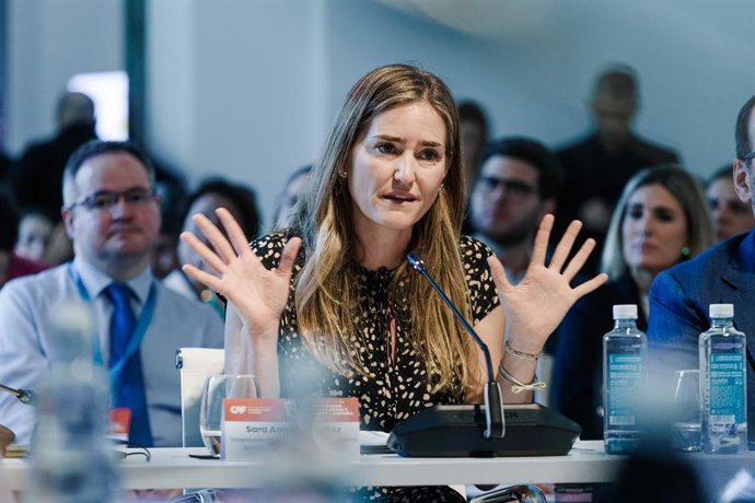 La vicepresidenta tercera y ministra para la Transición Ecológica y el Reto Demográfico, Sara Aagesen, durante la sesión inaugural de los 'Diálogos Mutis de Biodiversidad América Latina & el Caribe - España