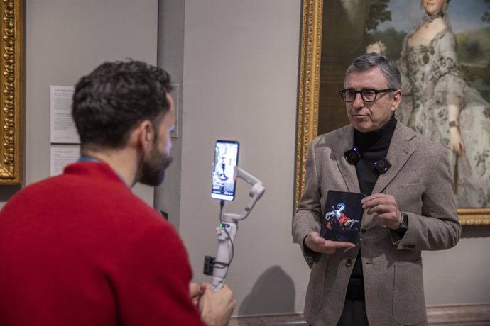 Archivo - Andrés Úbeda en el directo de instagram de hoy en el Museo del Prado