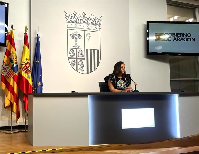 La consejera Carmen Susín durante la rueda de prensa para informar de los datos de menores migrantes no acompañados.
